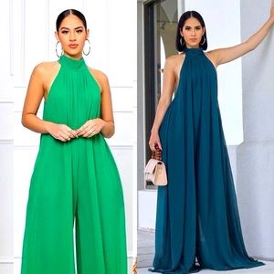Wide Leg Halter Jumpsuit